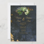 Invitation Mariage aquarelle aux feuilles celtiques (Devant)