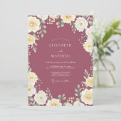 Invitation Mariage Aquarelle aux Fruits Rouges (Debout devant)