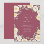 Invitation Mariage Aquarelle aux Fruits Rouges (Devant / Derrière)