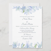 Invitation Mariage aquarelle aux lys bleus (Devant)