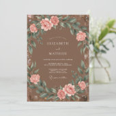 Invitation Mariage aquarelle Blush Mocha (Debout devant)