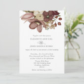 Invitation Mariage aquarelle bohème rose et neutre (Debout devant)