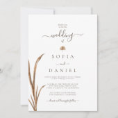 Invitation Mariage aquarelle bohème vintage d'automne (Devant)