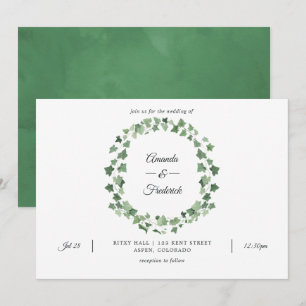 Invitation Mariage aquarelle boisée forêt verdure