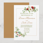 Invitation Mariage aquarelle botanique d'automne (Devant / Derrière)