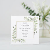 Invitation Mariage aquarelle botanique de verdure rustique (Debout devant)