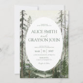 Invitation Mariage Aquarelle Classique Arbre de la Forêt Rust (Devant)