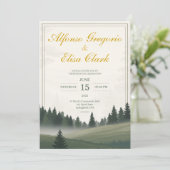 Invitation Mariage Aquarelle Classique de la Forêt Rustique V (Debout devant)