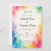 Invitation Mariage Aquarelle Coloré (Devant)