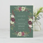 Invitation Mariage Aquarelle Crème et Prune (Debout devant)