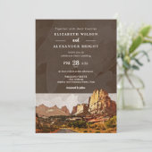 Invitation Mariage aquarelle dans le désert de Capitol Reef N (Debout devant)