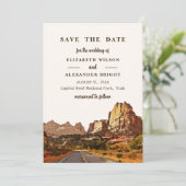 Invitation Mariage aquarelle dans le désert de Capitol Reef N (Debout devant)
