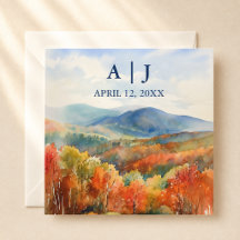 Mariage aquarelle d'automne dans les montagnes Blu