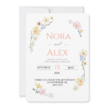 Mariage aquarelle de fleurs sauvages