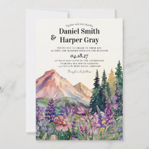 Invitation Mariage aquarelle de fleurs sauvages de montagne r