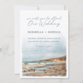Invitation Mariage aquarelle de Malibu | Oiseaux de plage cal (Devant)