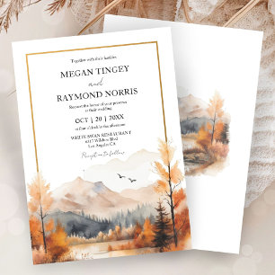 Invitation Mariage Aquarelle de Montagne