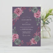 Invitation Mariage Aquarelle de Prunier Succulent (Debout devant)