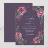 Invitation Mariage Aquarelle de Prunier Succulent (Devant / Derrière)