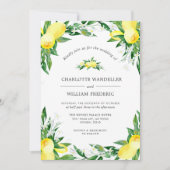 Invitation Mariage Aquarelle De Verdure De Fleurs De Citron (Devant)