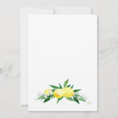 Invitation Mariage Aquarelle De Verdure De Fleurs De Citron (Dos)