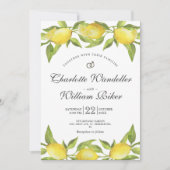 Invitation Mariage Aquarelle De Verdure De Fleurs De Citron (Devant)