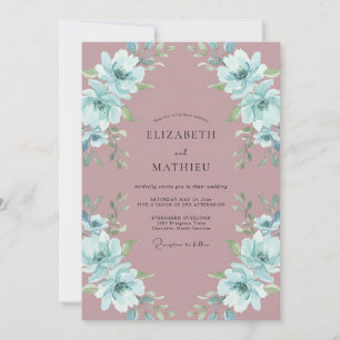 Invitation Mariage Aquarelle Éthérée Mauve