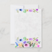 Invitation Mariage aquarelle floral violet et bleu clair (Devant)
