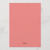 Invitation Mariage aquarelle florale corail sarcelle (Dos)