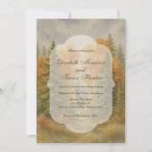 Invitation Mariage aquarelle forêt rustique d'automne (Devant)