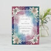 Invitation Mariage Aquarelle Indigo Plum (Debout devant)