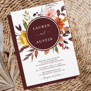 Invitation Mariage aquarelle Jardin d'Automne Bourgogne