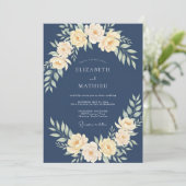 Invitation Mariage aquarelle jaune ardoise (Debout devant)