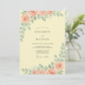 Invitation Mariage Aquarelle Jaune Beurre (Debout devant)