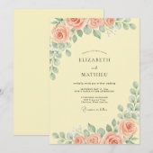 Invitation Mariage Aquarelle Jaune Beurre (Devant / Derrière)