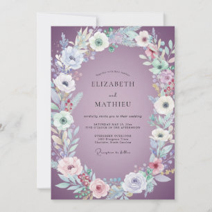 Invitation Mariage aquarelle lavande