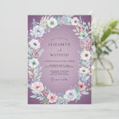 Invitation Mariage aquarelle lavande (Debout devant)