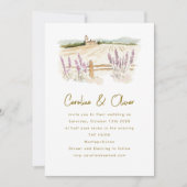 Invitation Mariage aquarelle lavande Toscane (Devant)