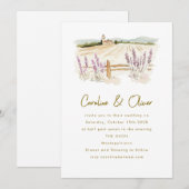 Invitation Mariage aquarelle lavande Toscane (Devant / Derrière)