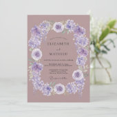 Invitation Mariage aquarelle lilas délavé (Debout devant)