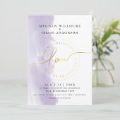 Invitation MARIAGE | Aquarelle Lilas Violet (Debout devant)