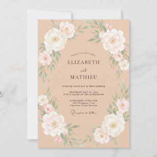Invitation Mariage Aquarelle Luxuriant aux Abricots