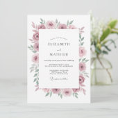 Invitation Mariage aquarelle mauve subtil (Debout devant)