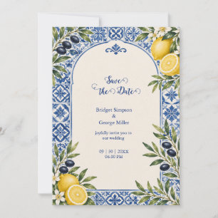 Invitation Mariage aquarelle Méditerranéen Citrus Oliviers Ar