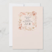 Invitation Mariage Aquarelle moderne Floral n Vert rose (Dos)