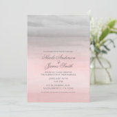 Invitation Mariage Aquarelle Moderne Rose et Gris avec Rougis (Debout devant)