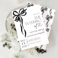 Mariage aquarelle noir à nœud papillon moderne et