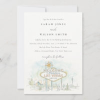 Mariage aquarelle paysage Las Vegas Nevada