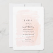 Invitation Mariage Aquarelle Rose Pâle Moderne (Devant)