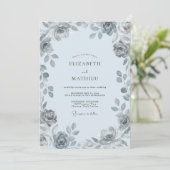 Invitation Mariage aquarelle Silver Ice (Debout devant)